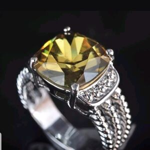 Silver Gold filled zircon ring